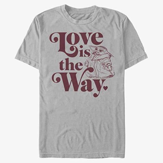 T-shirt Merch Star Wars: The Mandalorian - Love Is Grogu Unisex T-Shirt Ash Grey