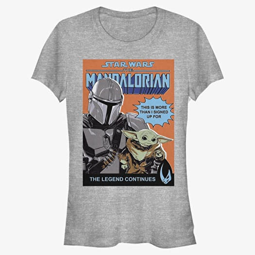 Merch Star Wars: The Mandalorian - Signed Up For Poster Women's T-Shirt Heather Grey