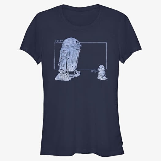 T-shirt Merch Star Wars: The Mandalorian - GROGU R2 VINTAGE Women's T-Shirt Navy Blue