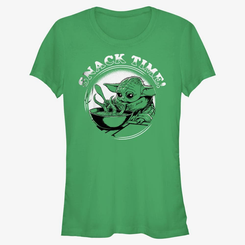 T-shirts Merch Star Wars: The Mandalorian - Snack Time Women's T-Shirt Kelly Green