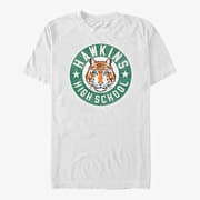 Merch Netflix Stranger Things - Hawkins High Tiger Emblem Unisex T-Shirt White