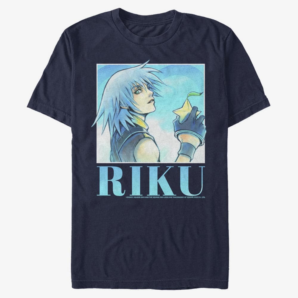 Tričká Merch Disney Kingdom Hearts - Riku Heart Throb Unisex T-Shirt Navy Blue