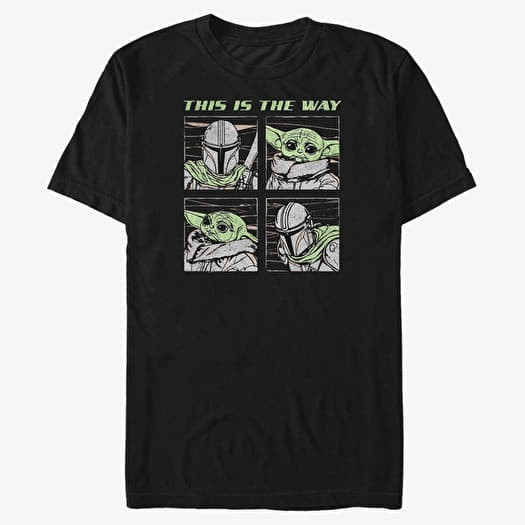 T-shirt Merch Star Wars: The Mandalorian - Mando Four Unisex T-Shirt Black