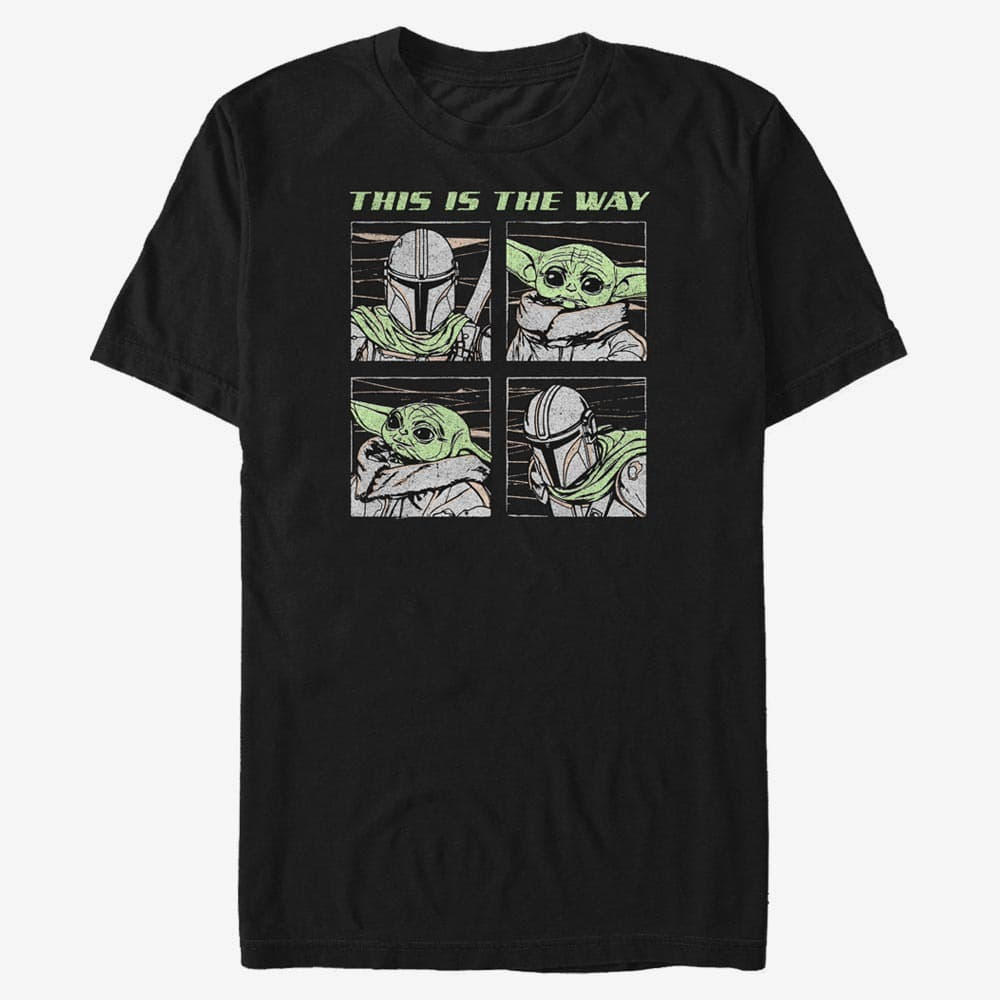 Tričká Merch Star Wars: The Mandalorian - Mando Four Unisex T-Shirt Black