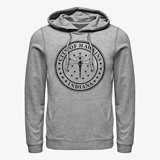 Merch Netflix Stranger Things - Hawkins City Seal Unisex Hoodie Heather Grey