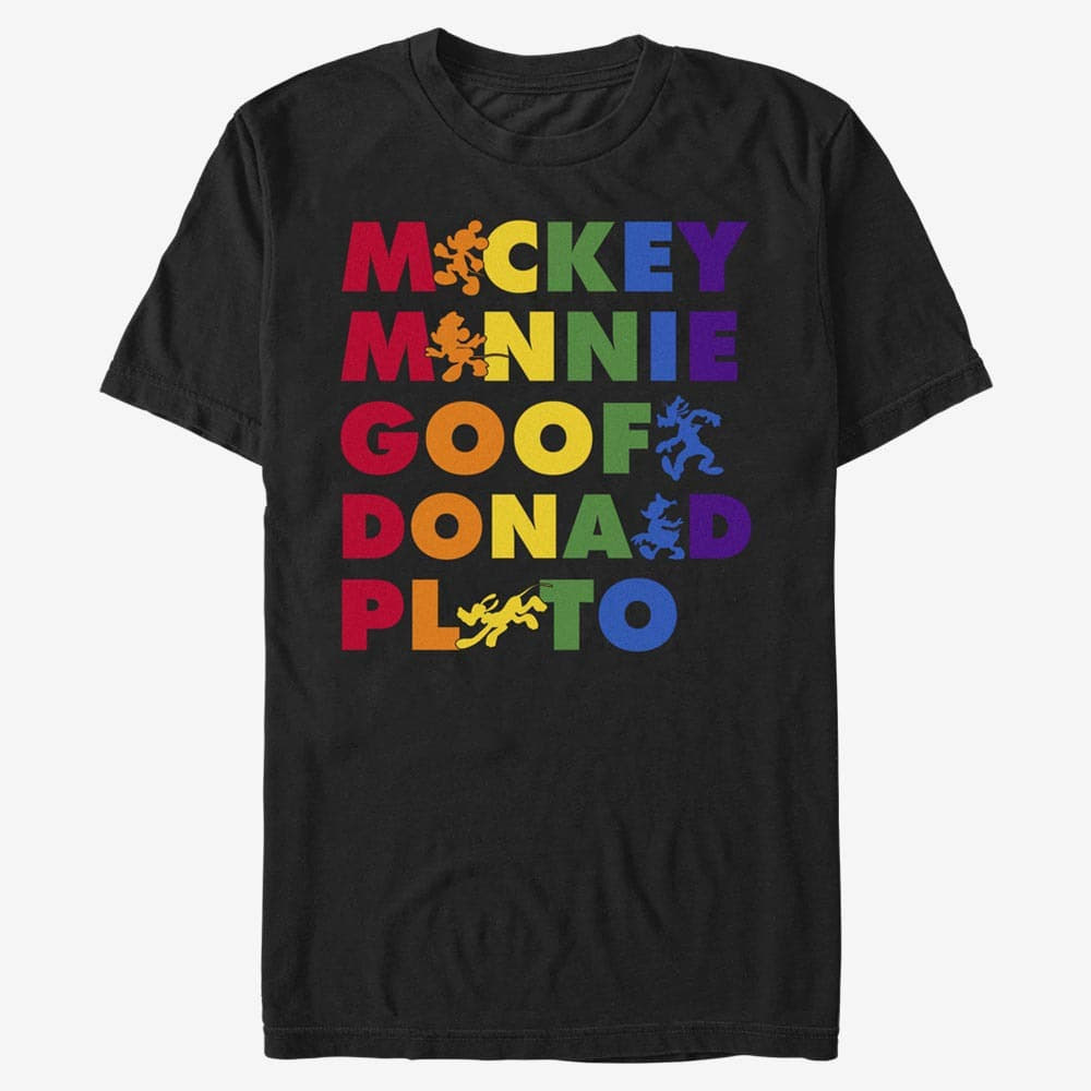 Tričká Merch Disney Classics Mickey Mouse - Prideful Friends Unisex T-Shirt Black
