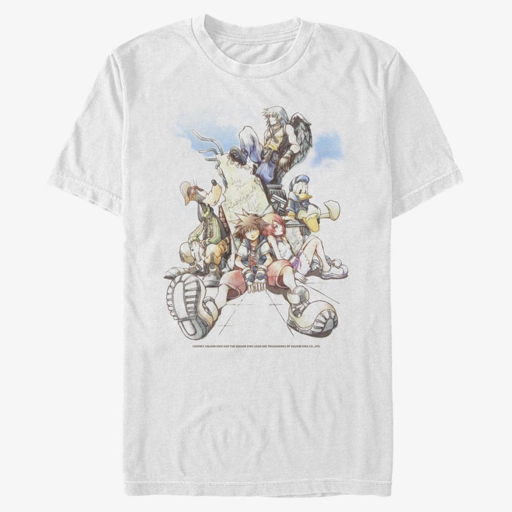 T-Shirts Merch Disney Kingdom Hearts - Group In the Clouds Unisex T-Shirt White