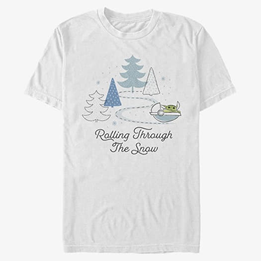 T-shirt Merch Star Wars: The Mandalorian - Rolling Through the Snow Unisex T-Shirt White
