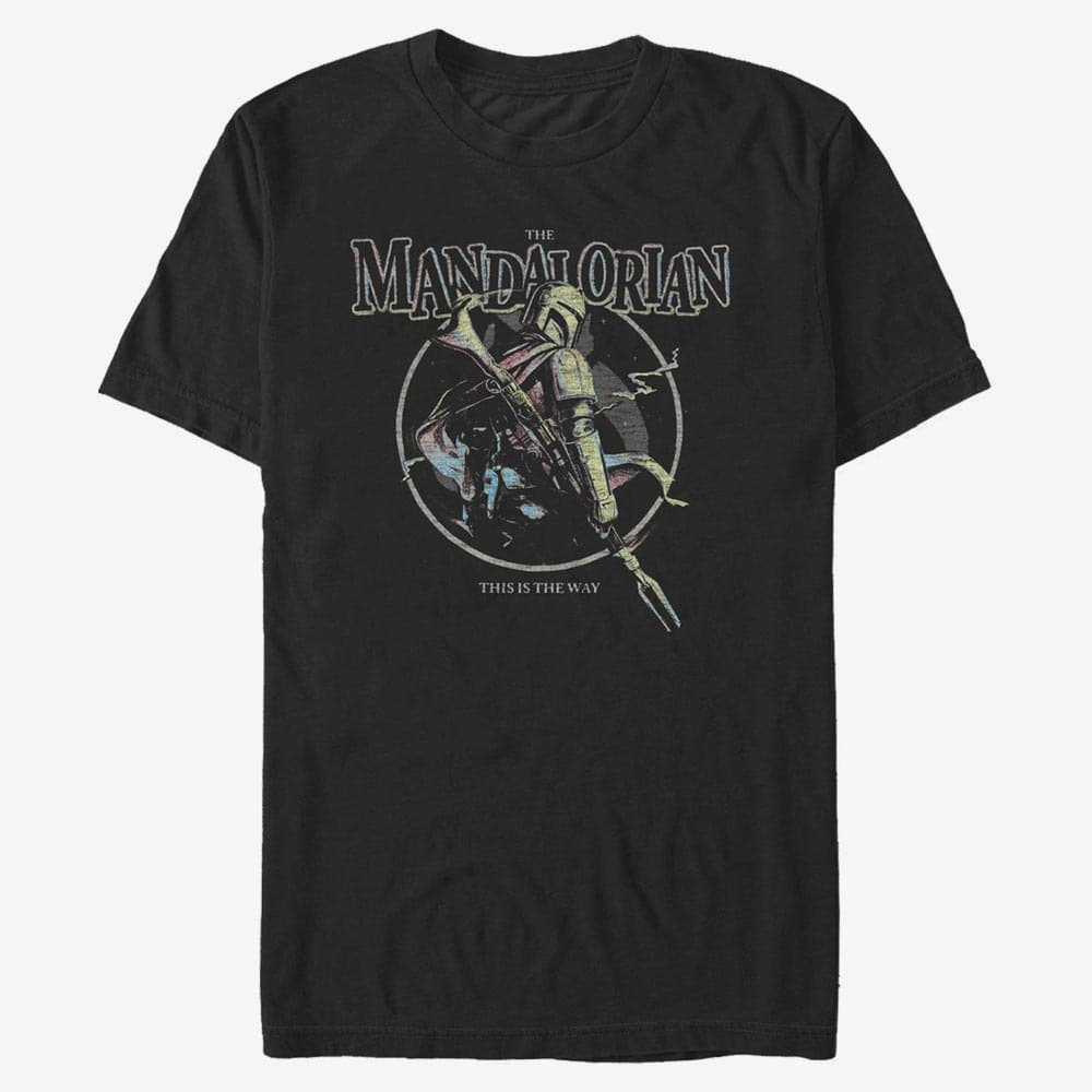 Tričká Merch Star Wars: The Mandalorian - Pastel Pop Unisex T-Shirt Black