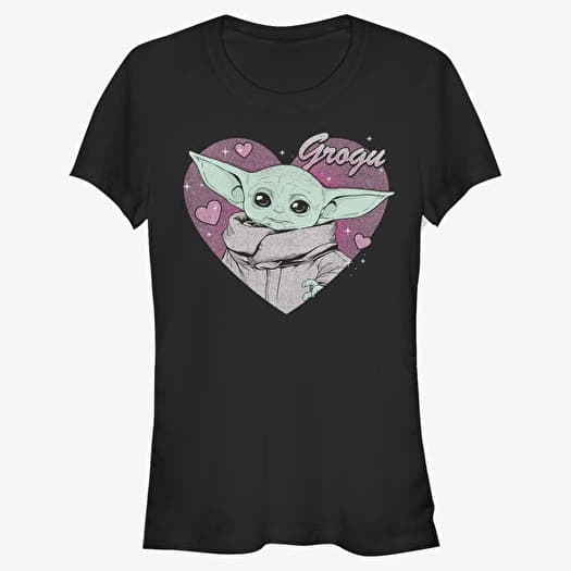 Merch Star Wars: The Mandalorian - Grogu Valentine Women's T-Shirt Black