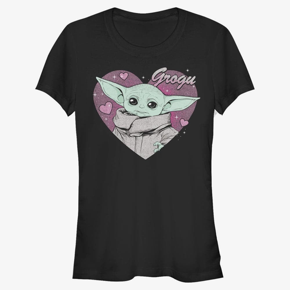 Magliette Merch Star Wars: The Mandalorian - Grogu Valentine Women's T-Shirt Black