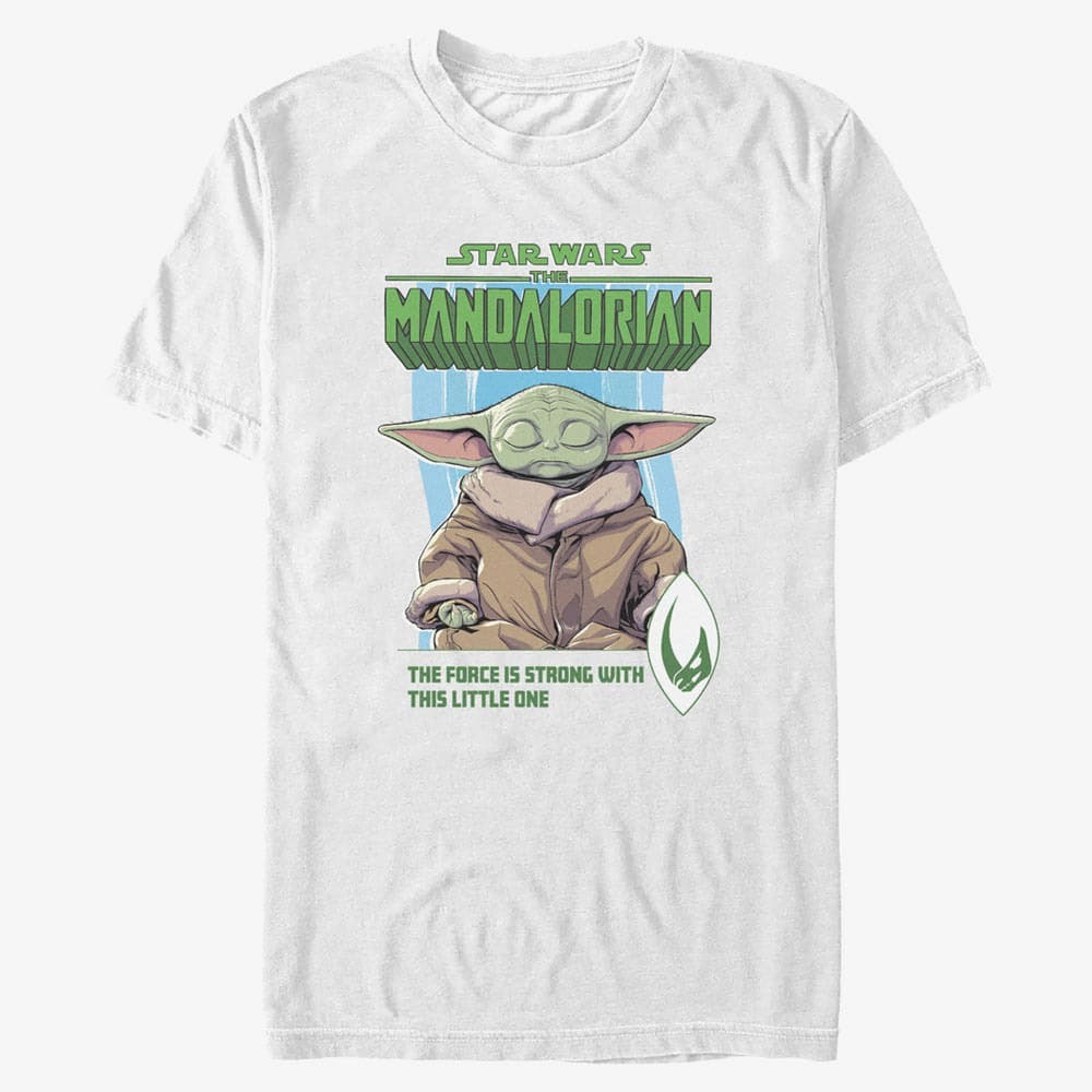Tričká Merch Star Wars: The Mandalorian - Strong Force Unisex T-Shirt White