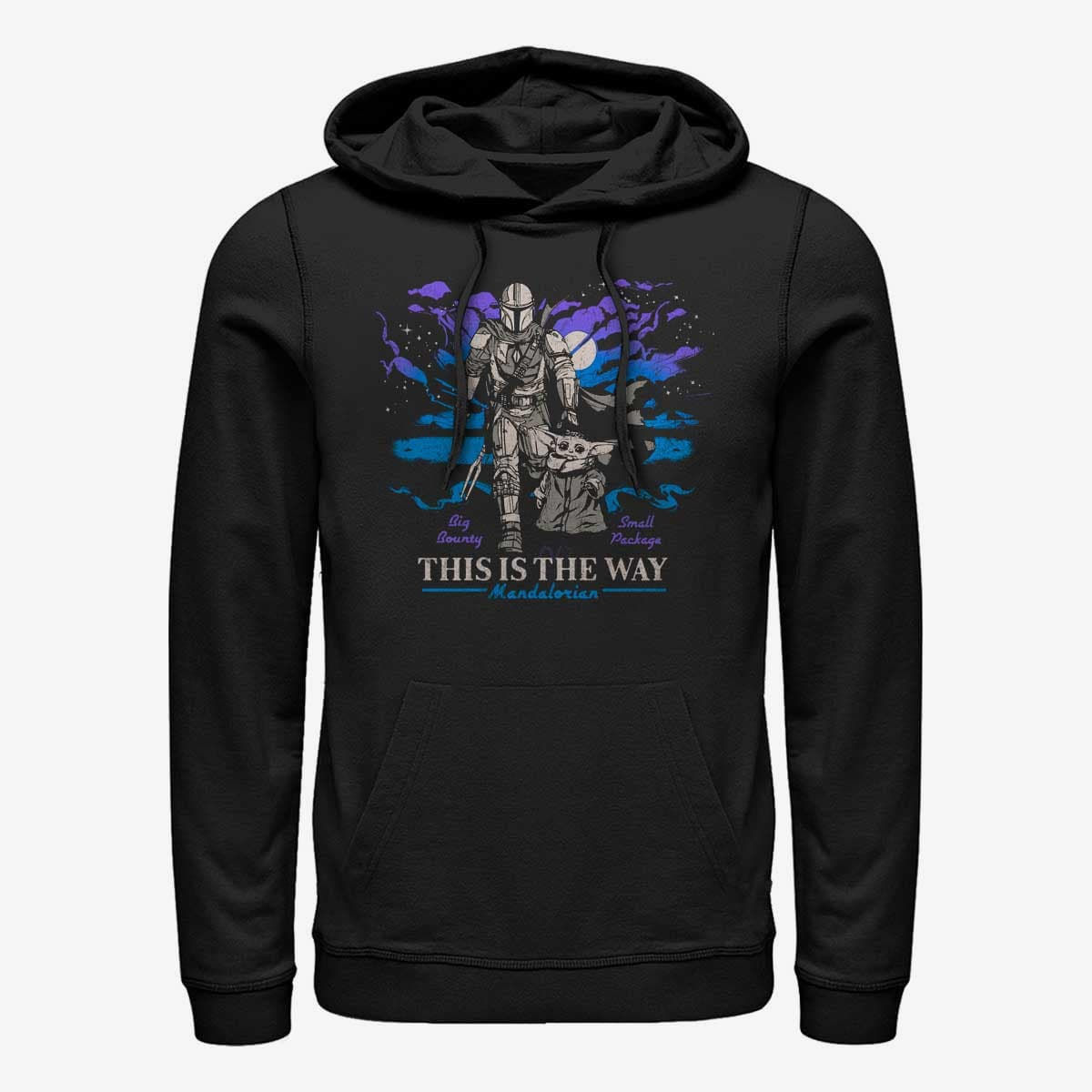 Oblečenie Merch Star Wars: The Mandalorian - Galaxy Unisex Hoodie Black