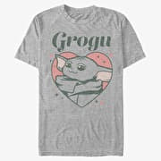Merch Star Wars: The Mandalorian - GROGU HEART Unisex T-Shirt Heather Grey