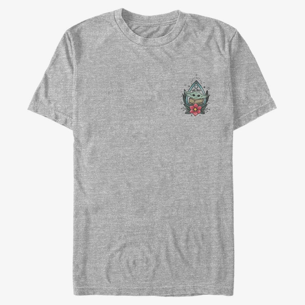 Tričká Merch Star Wars: The Mandalorian - Planchette Child Unisex T-Shirt Heather Grey