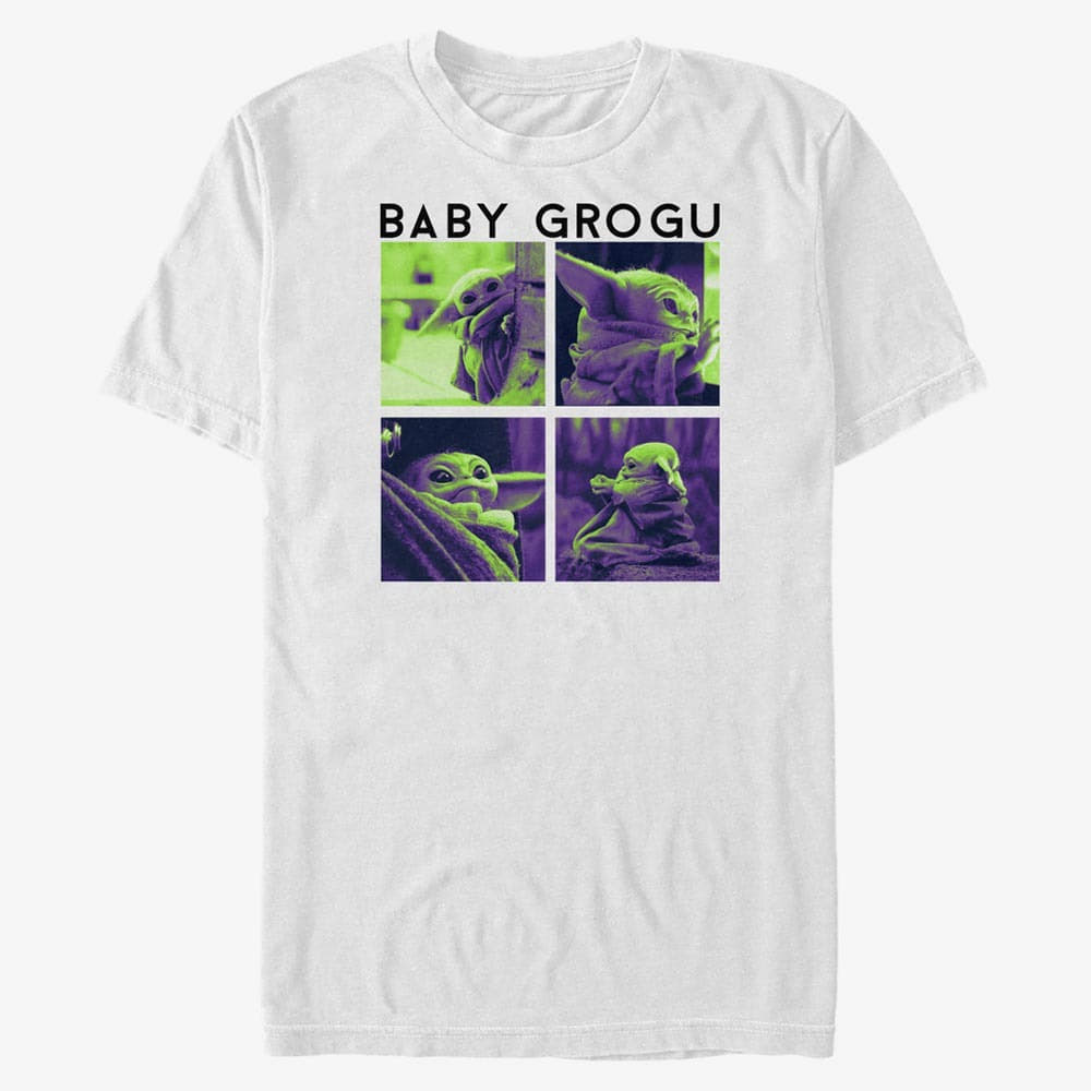 Tričká Merch Star Wars: The Mandalorian - GROGU BOXUP COLOR SHIFT Unisex T-Shirt White