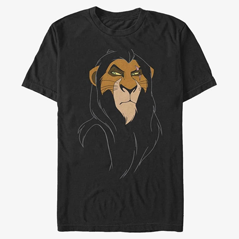 Tričko Merch Disney The Lion King - Big Face Scar Unisex T-Shirt Black