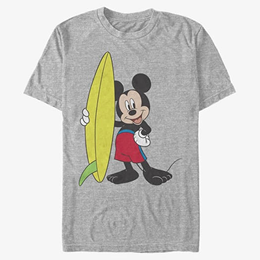 T-shirt Merch Disney Classics Mickey Classic - Mickey Surf Unisex T-Shirt Heather Grey