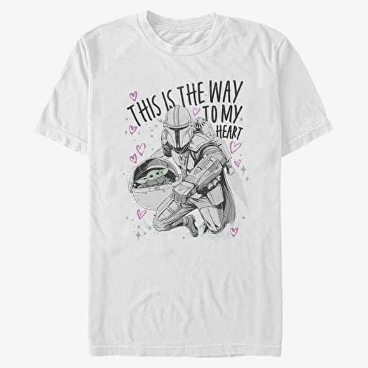 T-särk Merch Star Wars: The Mandalorian - Way to My Heart Unisex T-Shirt White