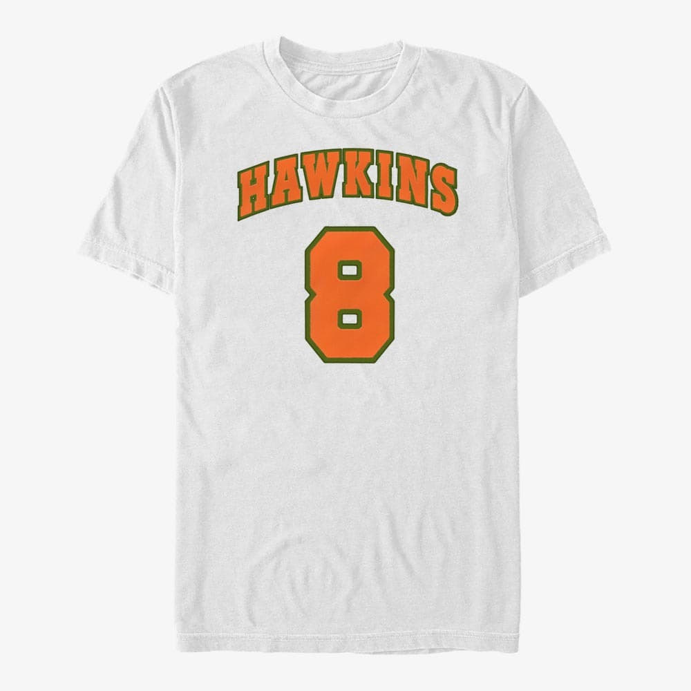 Tričká Merch Netflix Stranger Things - Hawkins Eight Unisex T-Shirt White