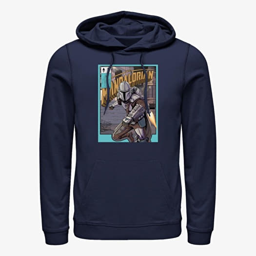 Merch Star Wars: The Mandalorian - Mandalorian Flight Poster Unisex Hoodie Navy Blue