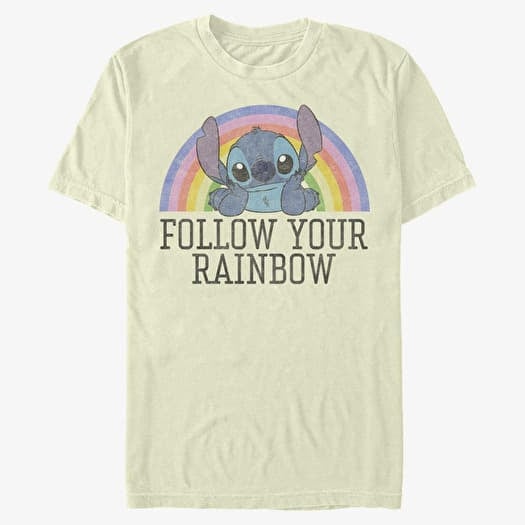 Merch Disney Classics Lilo & Stitch - STITCH RAINBOW Unisex T-Shirt Natural