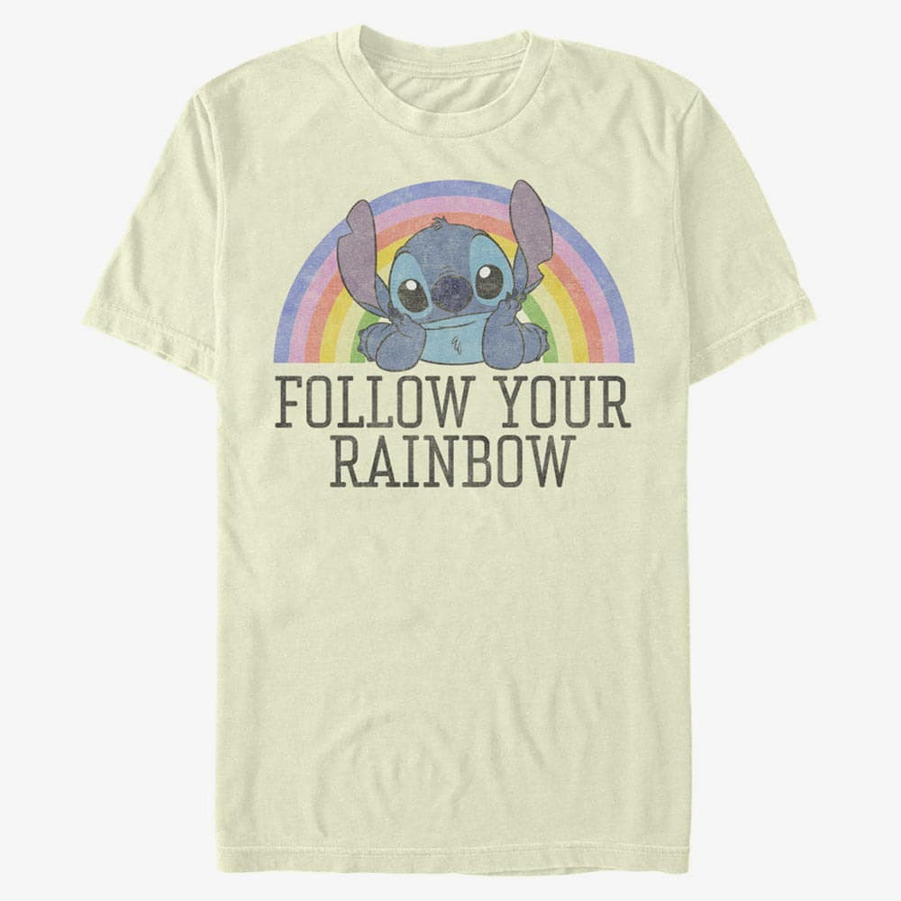 T-särgid Merch Disney Classics Lilo & Stitch - STITCH RAINBOW Unisex T-Shirt Natural