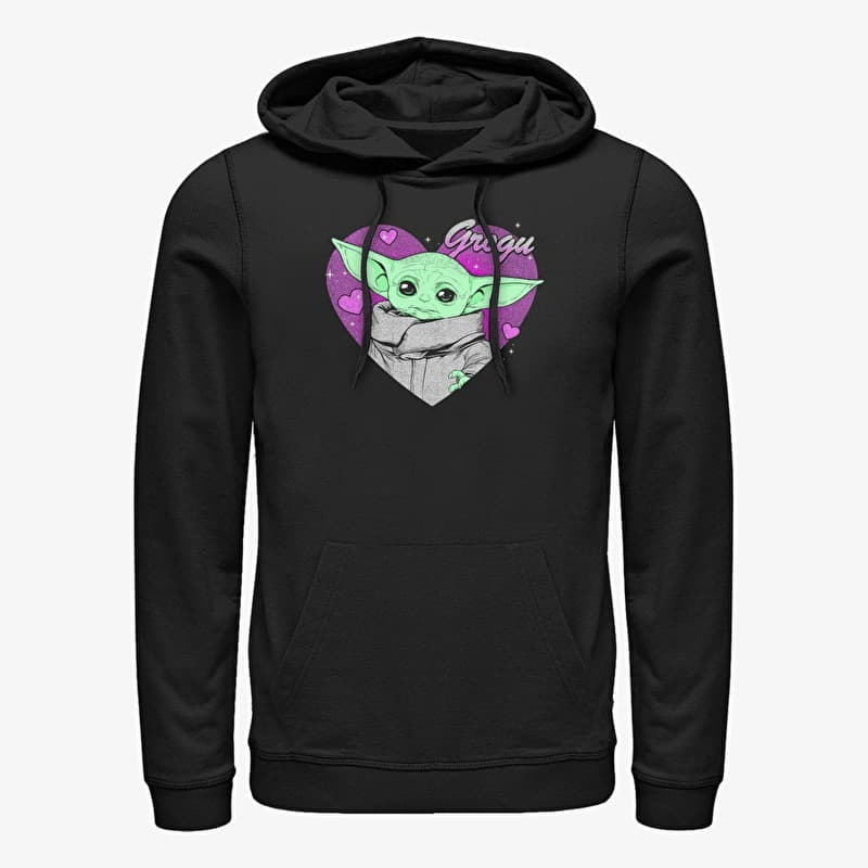 Sweatshirt Merch Star Wars: The Mandalorian - Grogu Valentine Unisex Hoodie Black