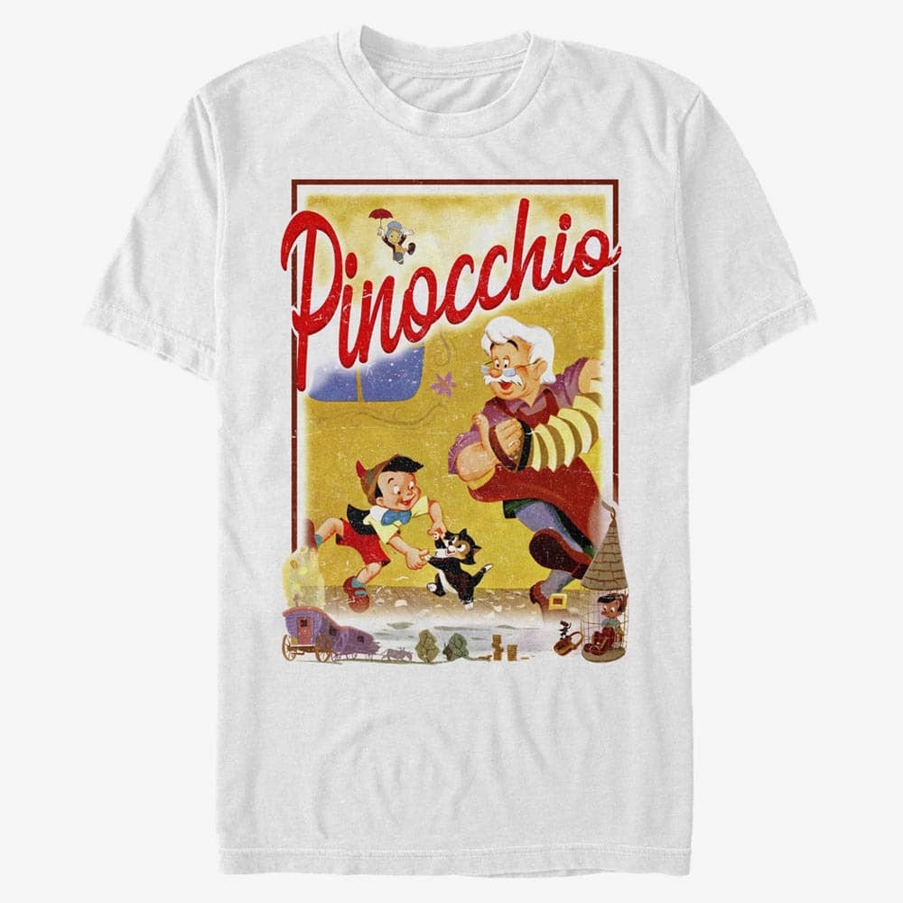 T-Shirts Merch Disney Pinocchio - StoryBook Poster Unisex T-Shirt White