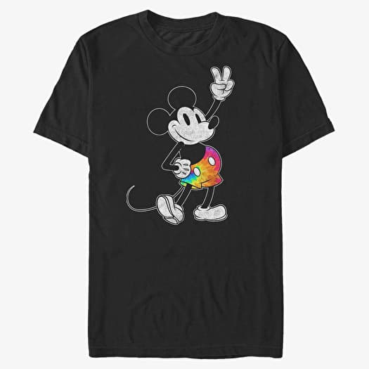 T-shirt Merch Disney Classics Mickey Classic - Tie Dye Mickey Stroked Unisex T-Shirt Black