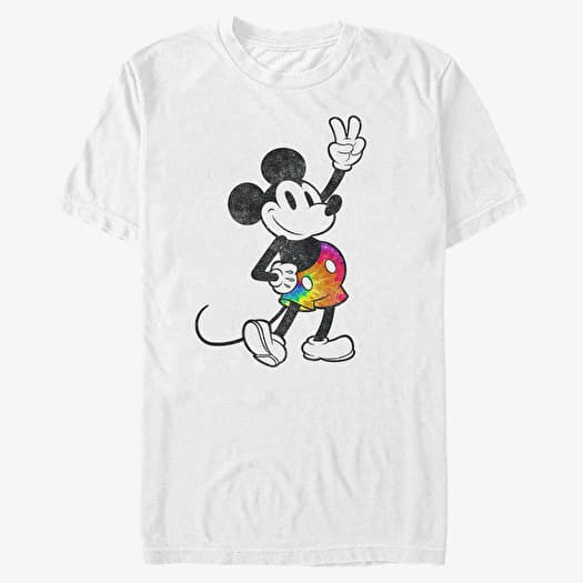 T-shirt Merch Disney Classics Mickey Classic - Tie Dye Mickey Stroked Unisex T-Shirt White
