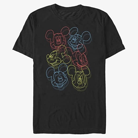 Merch Disney Classic Mickey - Neon Heads Unisex T-Shirt Black