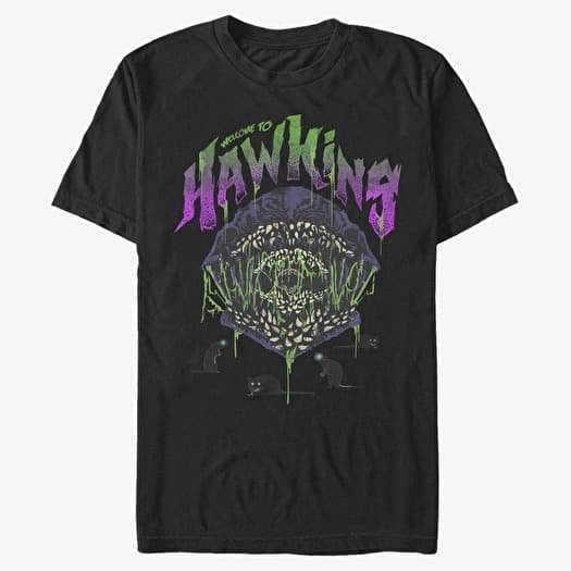 T-särk Merch Netflix Stranger Things - Welcome To Hawkins Unisex T-Shirt Black