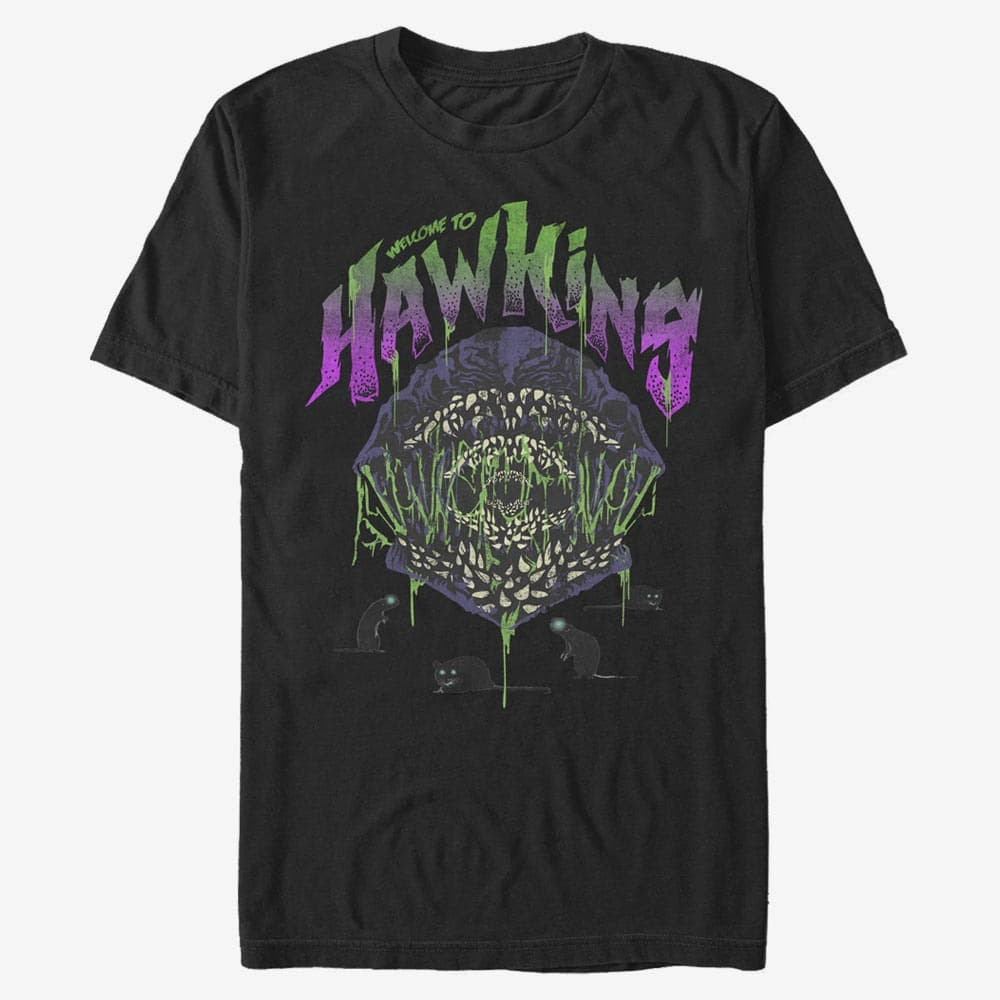 T-shirts Merch Netflix Stranger Things - Welcome To Hawkins Unisex T-Shirt Black
