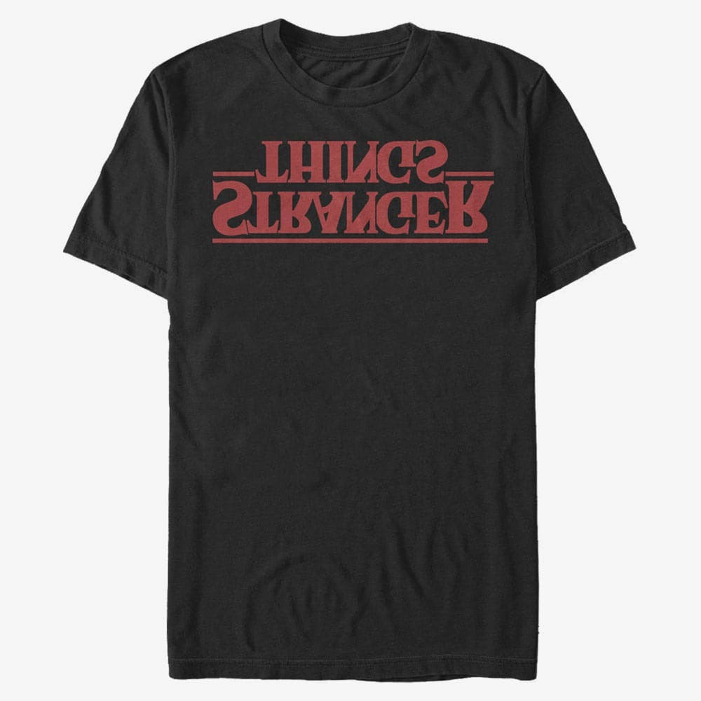 T-Shirts Merch Netflix Stranger Things - Stranger Upside Down Logo Unisex T-Shirt Black
