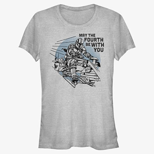 Merch Star Wars: Mandalorian - We Mobbin Women's T-Shirt Heather Grey