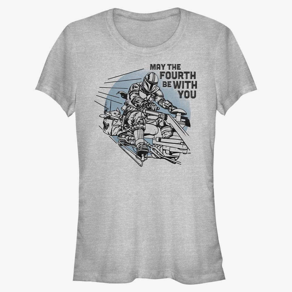 Magliette Merch Star Wars: Mandalorian - We Mobbin Women's T-Shirt Heather Grey