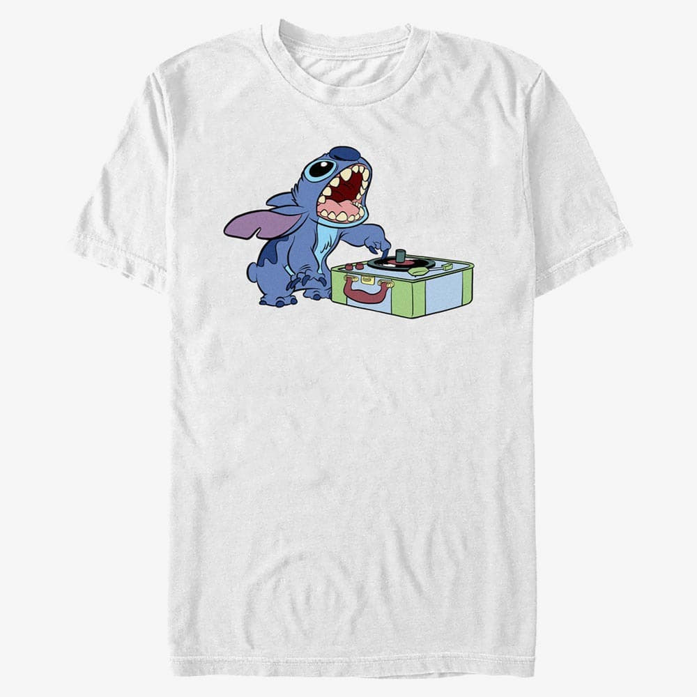 T-Shirts Merch Disney Lilo & Stitch - DJ Stitch Unisex T-Shirt White