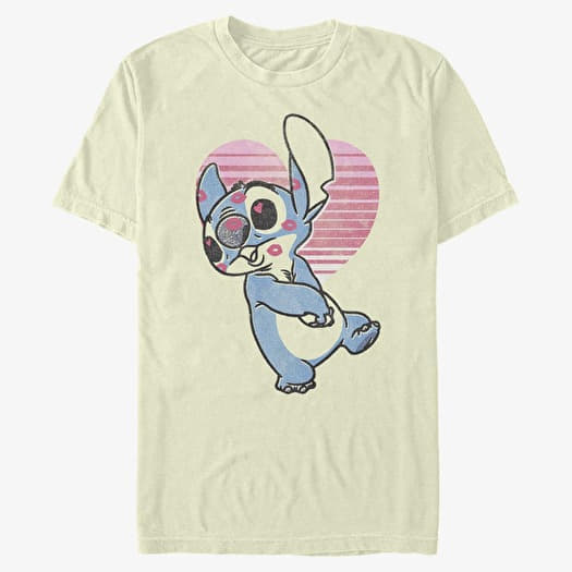 T-shirt Merch Disney Classics Lilo & Stitch - Kissy Faced Unisex T-Shirt Natural