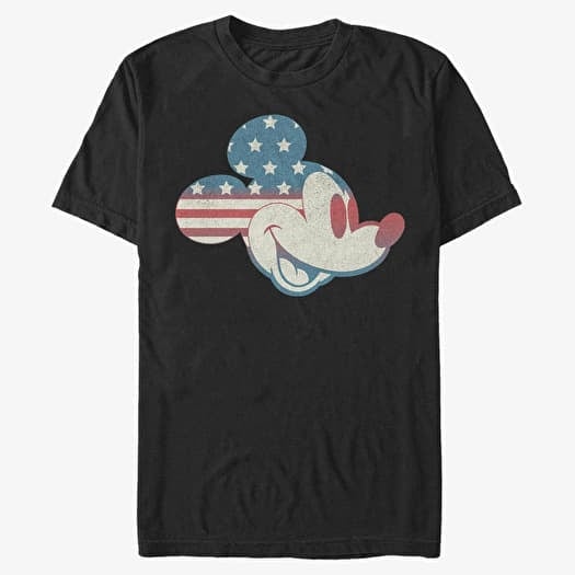 Merch Disney Classic Mickey - Mickey Americana Flag Fill Unisex T-Shirt Black