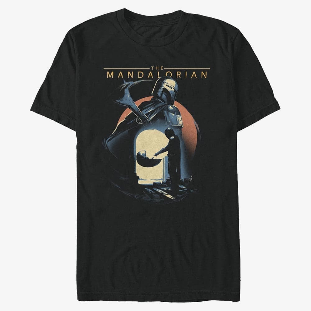T-särgid Merch Star Wars: The Mandalorian - First Encounter Unisex T-Shirt Black