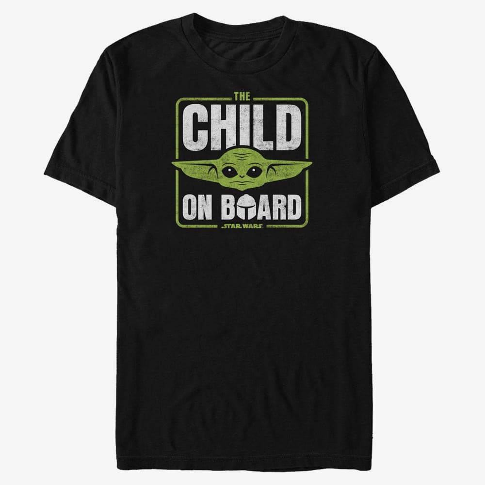 majice kratkih rukava Merch Star Wars: The Mandalorian - Get On Board Unisex T-Shirt Black
