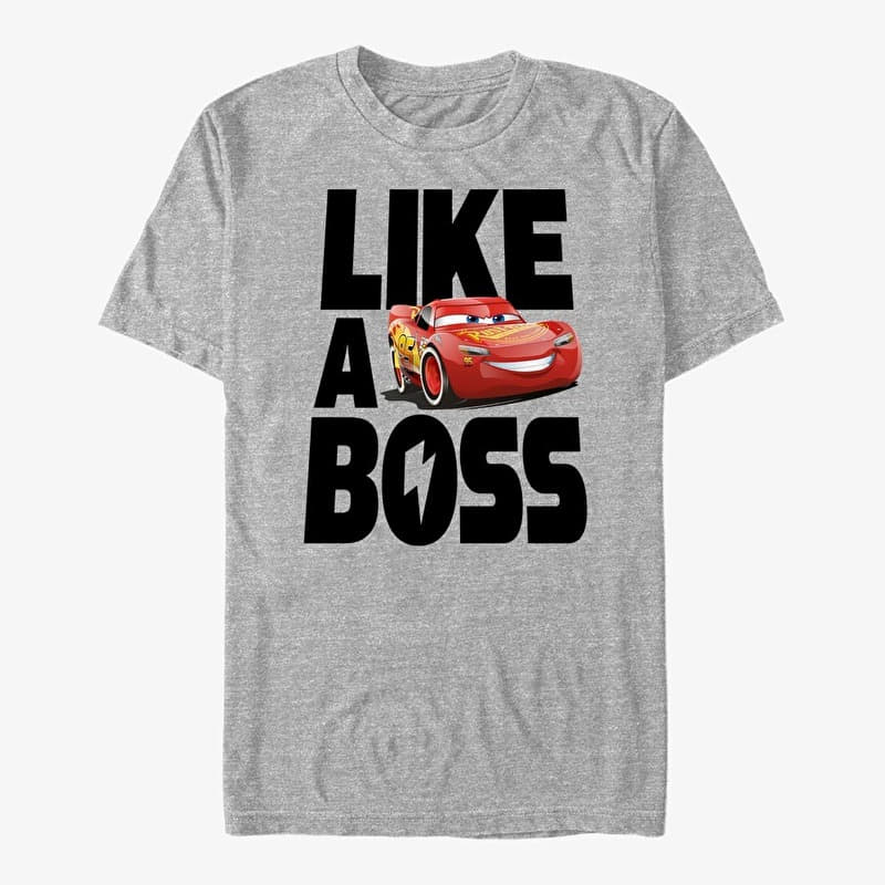 T-shirt Merch Pixar Cars 3 - Boss McQueen Unisex T-Shirt Heather Grey