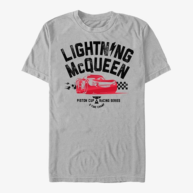 T-shirt Merch Pixar Cars 3 - Piston Champ Unisex T-Shirt Ash Grey