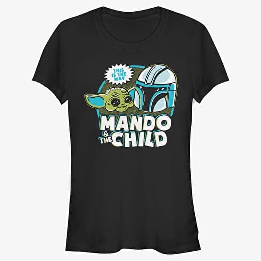 Merch Star Wars: The Mandalorian - Satruday Cartoon Women's T-Shirt Black