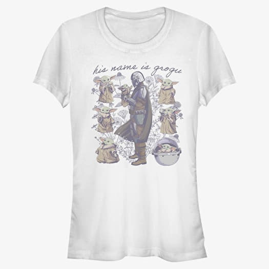 Merch Star Wars: The Mandalorian - Grogu Floral Women's T-Shirt White