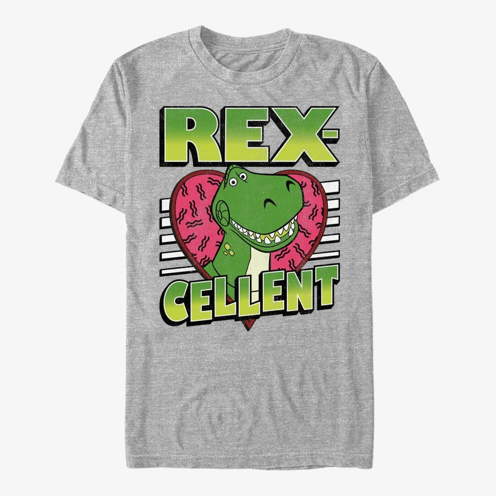 Camisetas Merch Disney Toy Story 1-3 - Rexcellent Heart Unisex T-Shirt Heather Grey