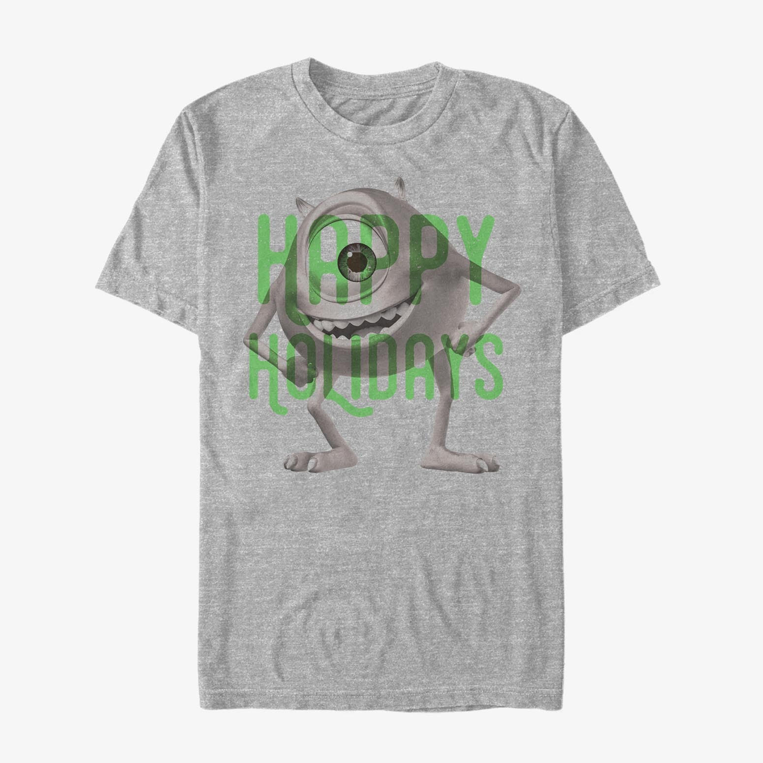 T-Shirts Merch Disney Monster's Inc. - Monster Holiday Unisex T-Shirt Heather Grey