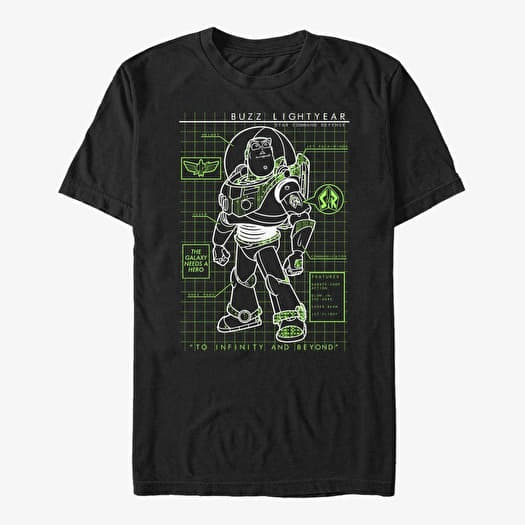 T-paita Merch Pixar Toy Story 1-3 - Buzzin Schematic Unisex T-Shirt Black