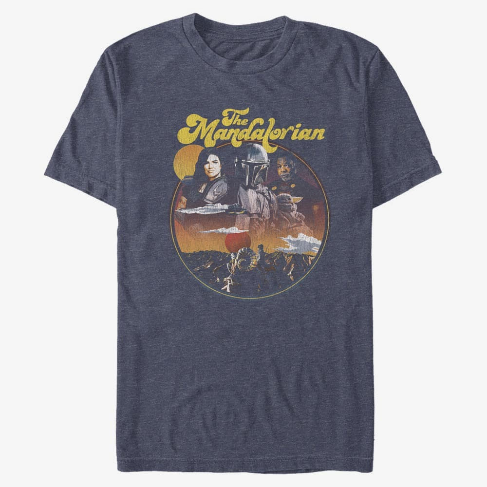 T-särgid Merch Star Wars: The Mandalorian - Razor Crew Unisex T-Shirt Vintage Heather Navy